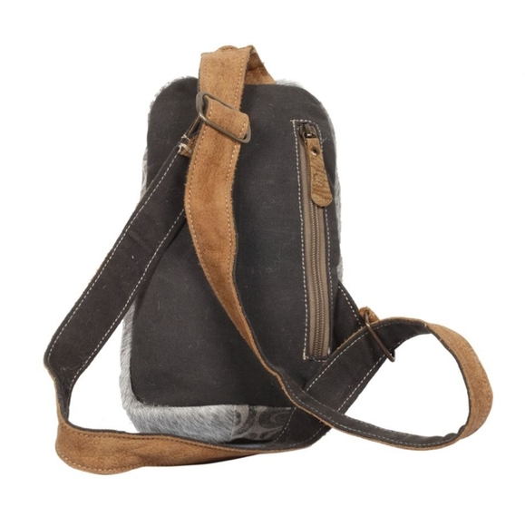 Last 1! New Myra Bag Sling Crossbody Canvas Leather Hair-On Bag - Picture 6 of 6